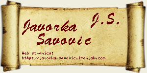 Javorka Savović vizit kartica
